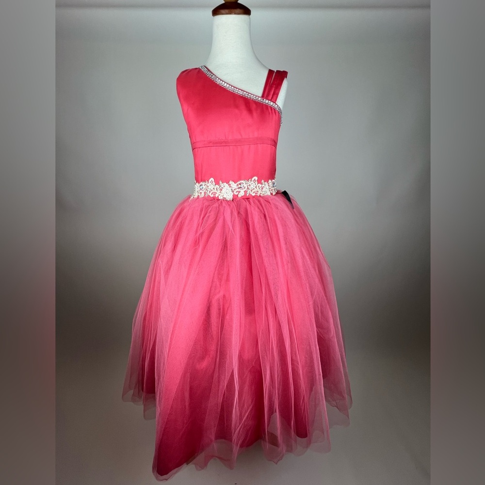 Girls coral party dress sz 8